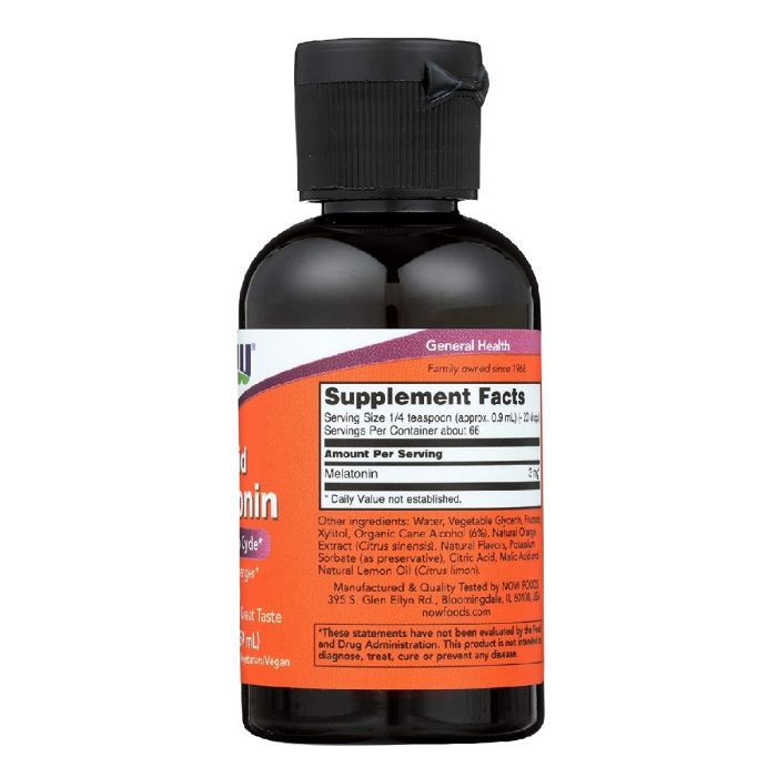 Амінокислота Now Foods Мелатонін рідкий, Liquid Melatonin, 2 рідких унції (59 мл) (NOW-03261) зображення 2