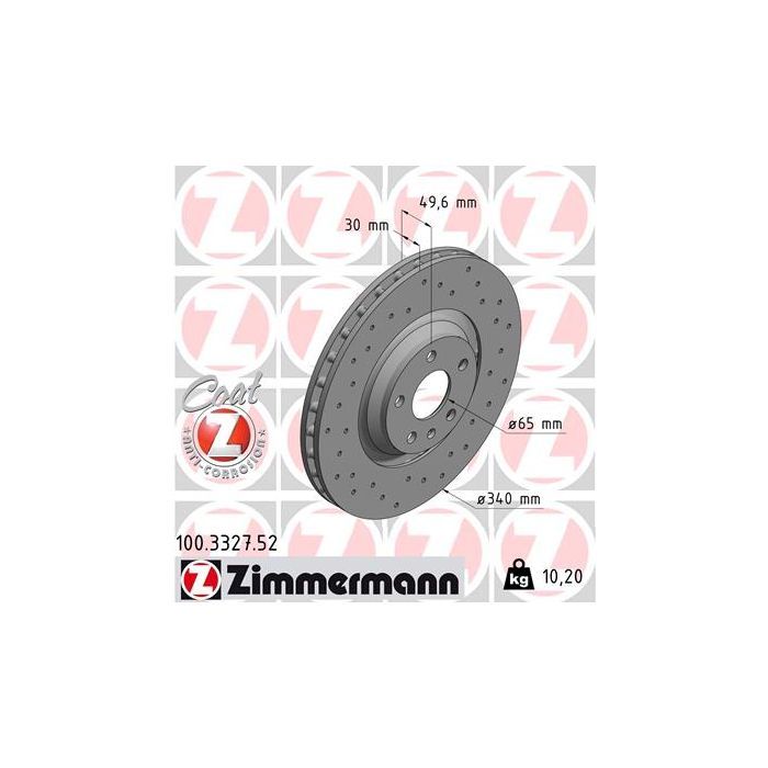 Тормозной диск ZIMMERMANN 100.3327.52