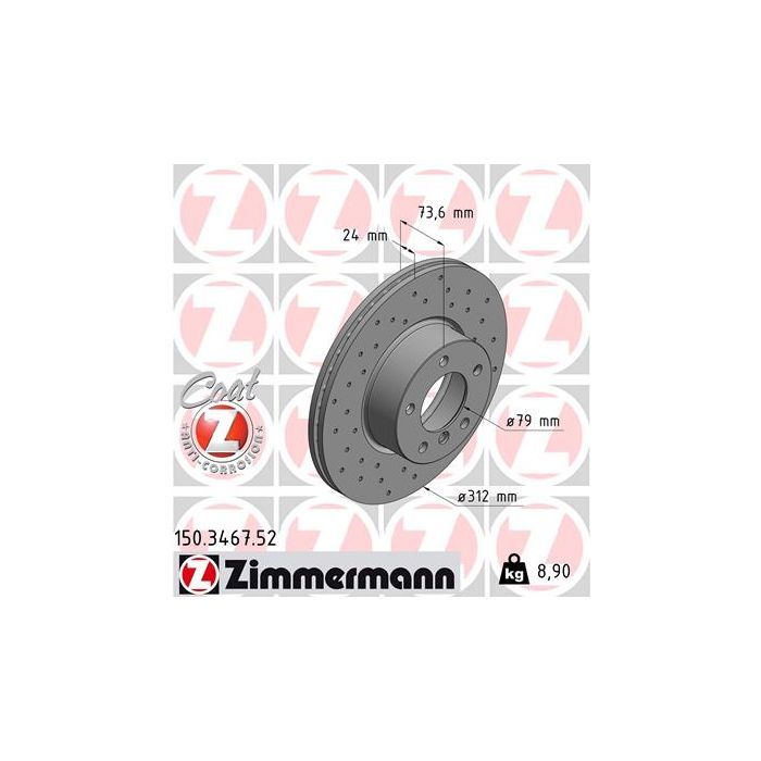 Тормозной диск ZIMMERMANN 150.3467.52