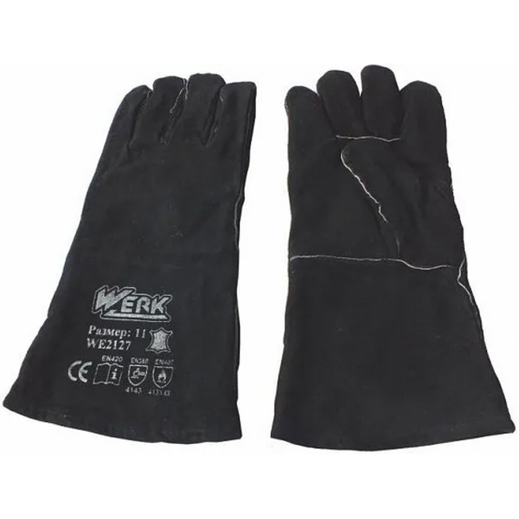 Защитные перчатки Werk замшевые (черные) с подвеской (68084)