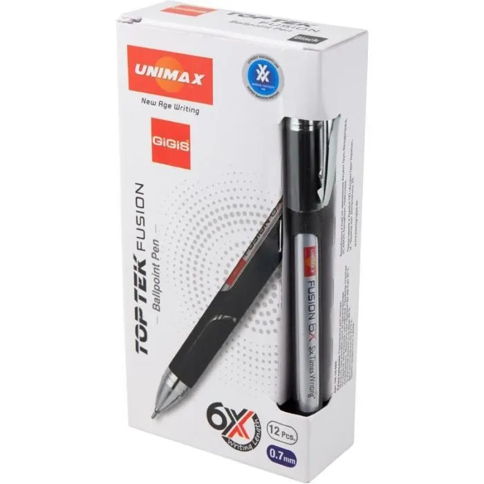 Ручка кулькова Unimax Top Tek Fusion 10 000, чорна (UX-10 000-01) зображення 3