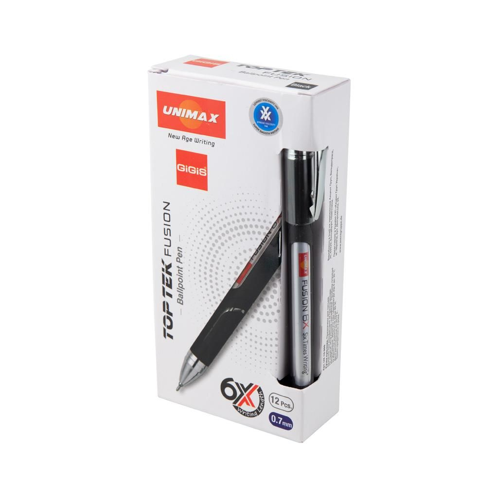 Ручка шариковая Unimax Top Tek Fusion 10000, черная (UX-10 000-01) изображение 3