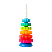 Фото - Развивающая игрушка Fat Brain Toys Розвиваюча іграшка  Пірамідка гвинтова тактильна SpinAgain ( 