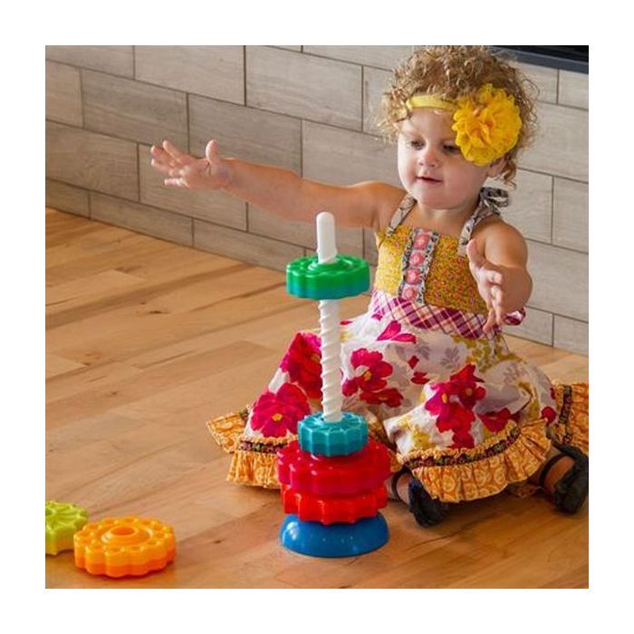 Розвиваюча іграшка Fat Brain Toys Пірамідка гвинтова тактильна SpinAgain (F110ML) зображення 4