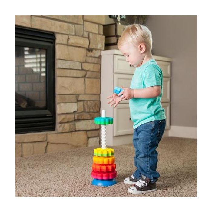 Розвиваюча іграшка Fat Brain Toys Пірамідка гвинтова тактильна SpinAgain (F110ML) зображення 5