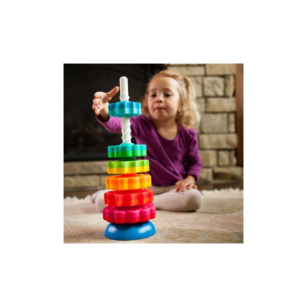 Розвиваюча іграшка Fat Brain Toys Пірамідка гвинтова тактильна SpinAgain (F110ML) зображення 7