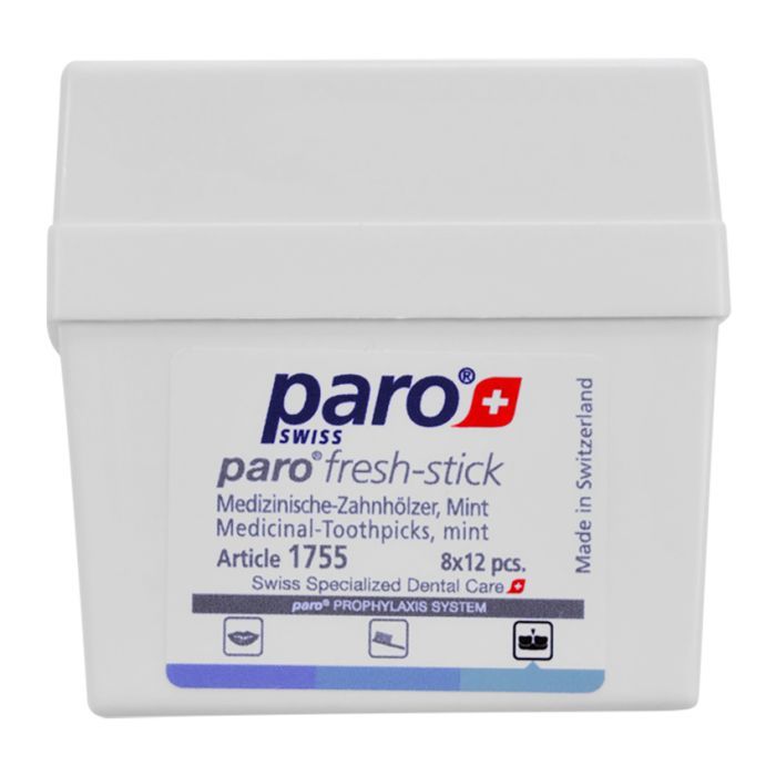 Зубочистки Paro Swiss fresh-sticks Медицинские среднего размера с ментолом 96 шт. (7610458017555) изображение 2
