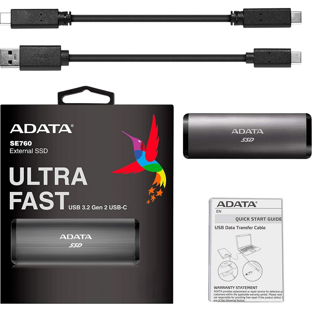 Накопитель SSD USB 3.2 512GB ADATA (ASE760-512GU32G2-CTI) изображение 6