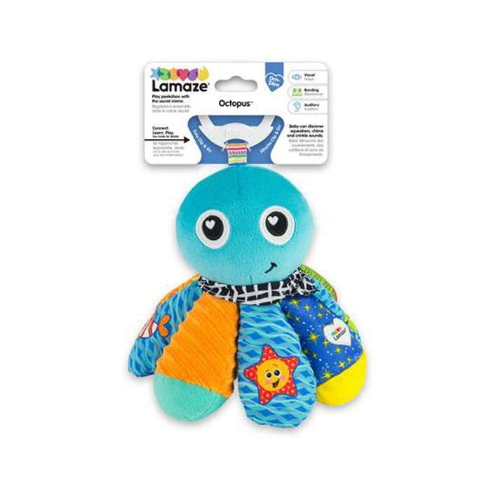 Іграшка на коляску Lamaze Восьминіг із пискавкою і дзеркальцем (L27514) зображення 2