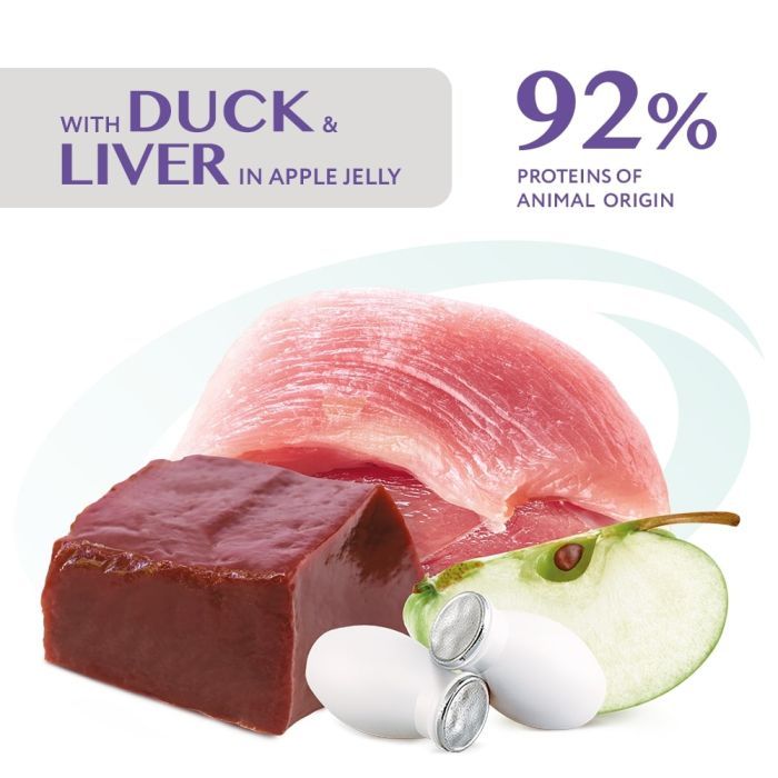 Вологий корм для кішок Optimeal з ефектом виведення шерсті з качкою та печінкою в желе 85 г (4820215364027) зображення 2