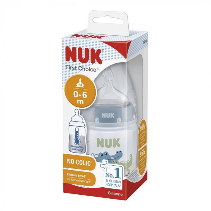 Пляшечка для годування Nuk First Choice Plus Крокодили 150 мл Синя (3952401) зображення 2