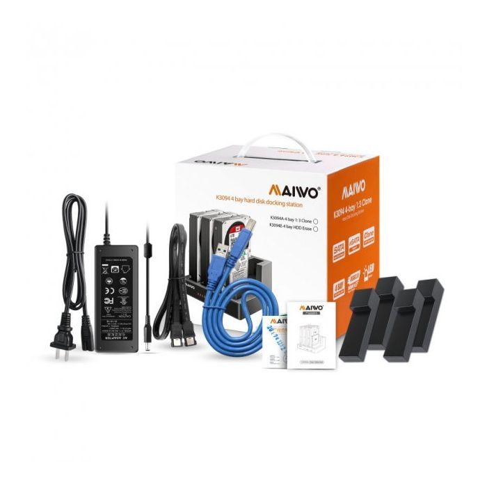 Док-станция для накопителей Maiwo 4*HDD 2,5"/3,5" SATA/SSD USB3.0 (K3094A) изображение 8