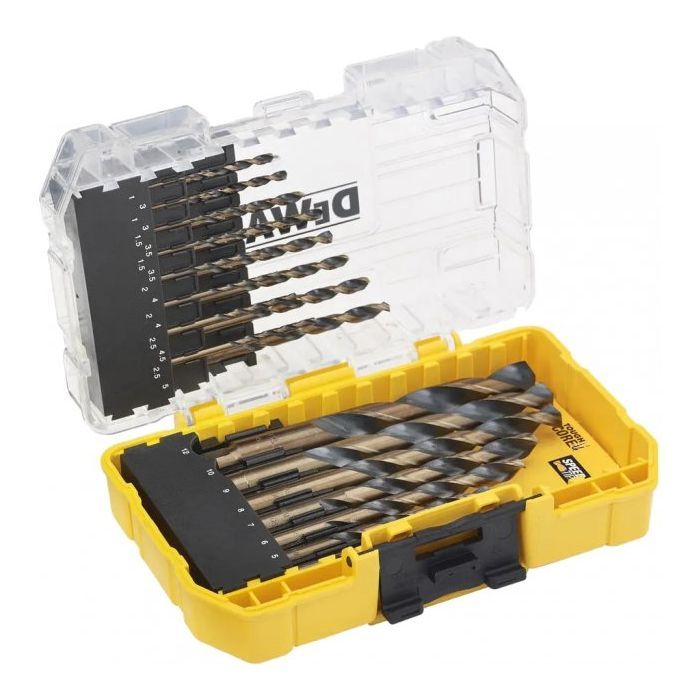 Набор сверл DeWALT по металлу Black&Gold HSS-G, 23 шт, кейс Tough Case (DT70729)
