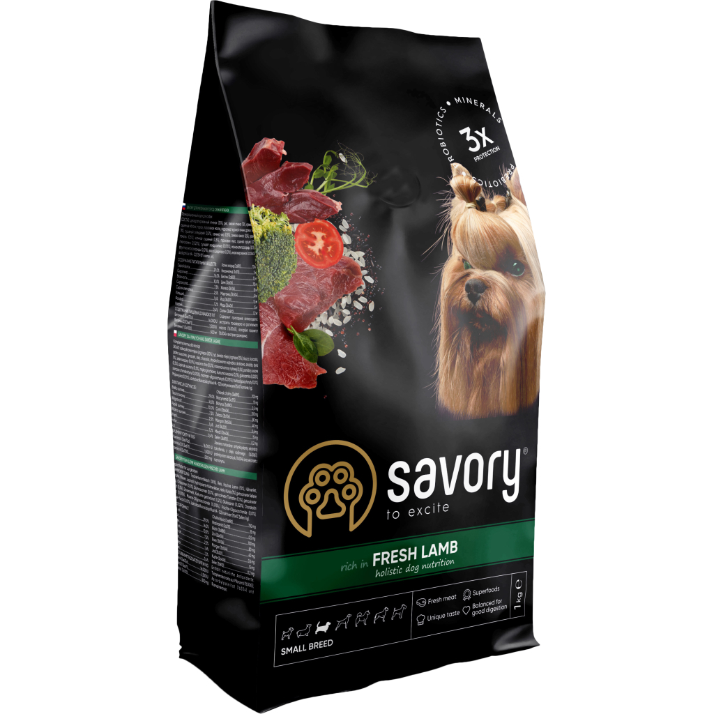Сухой корм для собак Savory Small Breeds rich in Fresh Lamb 3 кг (4820232630327)