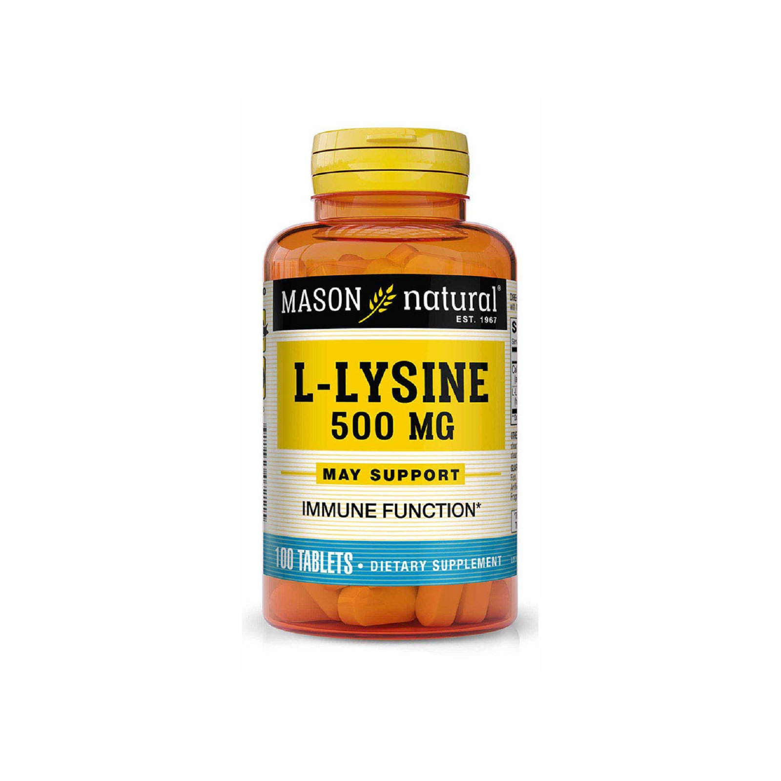 Аминокислота Mason Natural L-лизин 500мг, L-Lysine, 100 таблеток (MAV07211)