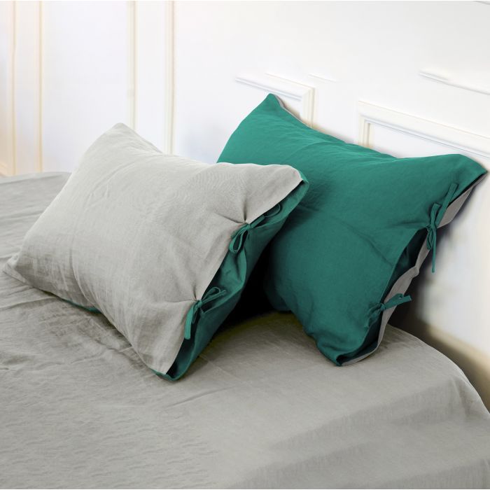 Наволочка MirSon Лен Natural Linen 40х60 Green meadow (2200005371992)