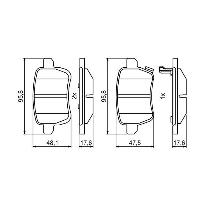 Гальмівні колодки Bosch 0986494802