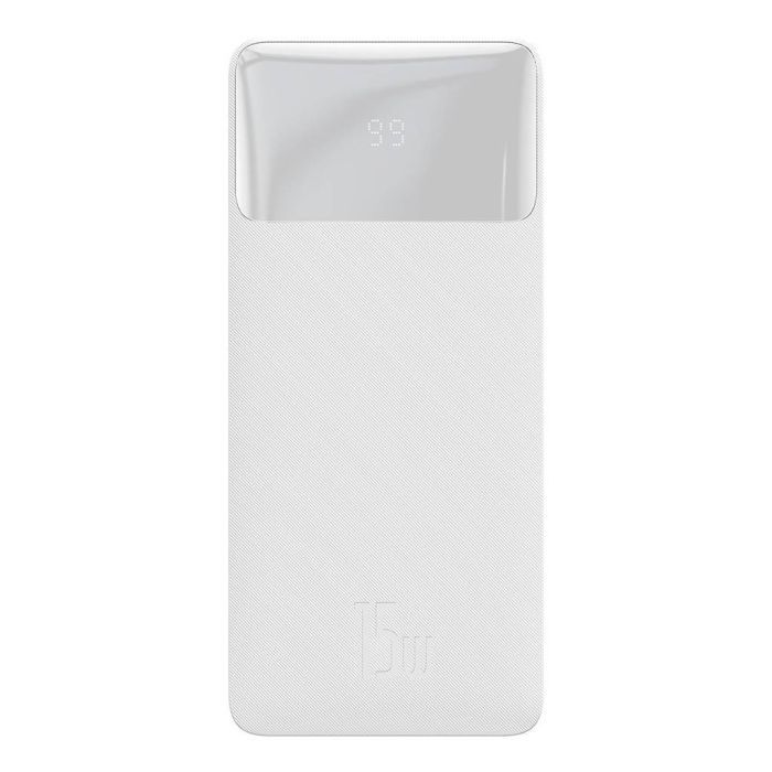 Батарея універсальна Baseus Bipow 20000mAh, 15W, USB-C/3A, 2*USB-A/3A(max.), +cable, white (PPBD050102) зображення 2