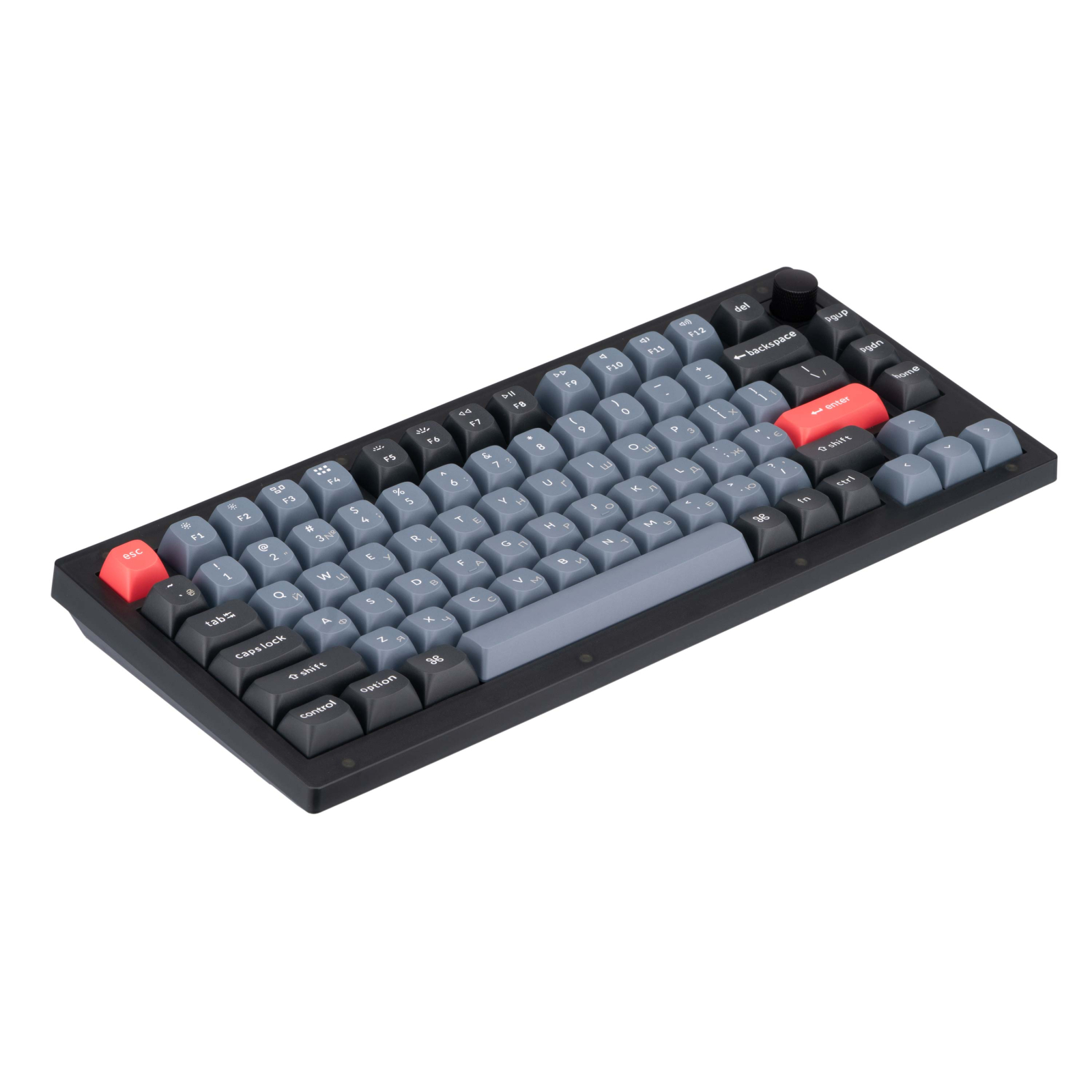Клавиатура Keychron V1 84 Key QMK Gateron G PRO Red Hot-Swap RGB Knob Frosted Black (V1C1_KEYCHRON) изображение 3
