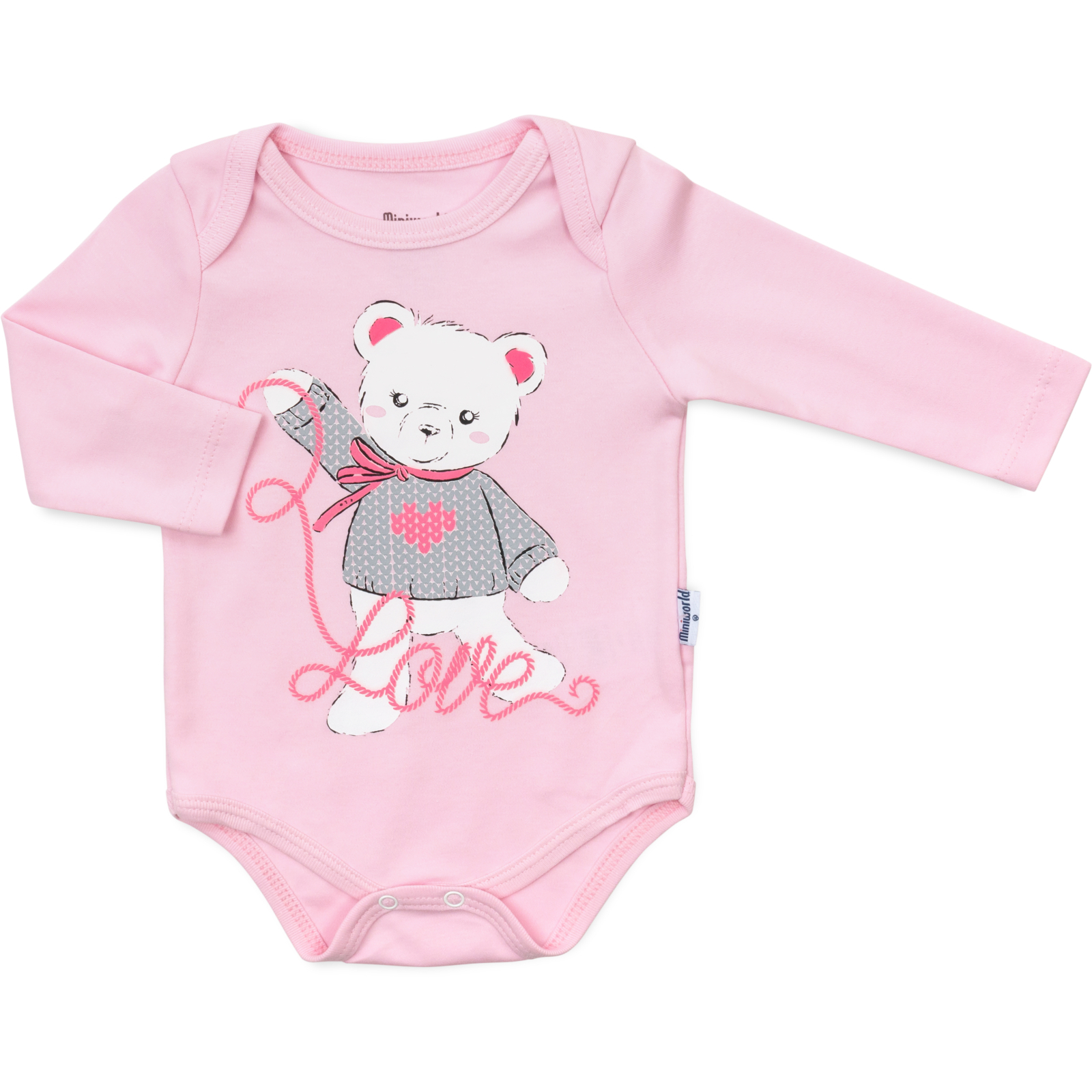 Набір дитячого одягу Miniworld з ведмедиком (14861-74G-pink) зображення 2