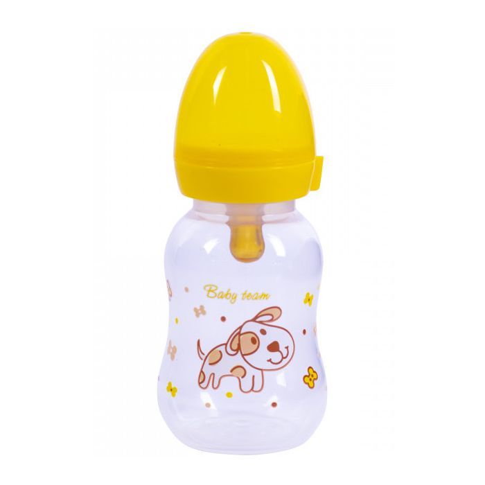 Бутылочка для кормления Baby Team с латексной соской Собачка, 125 мл (1300_собачка)