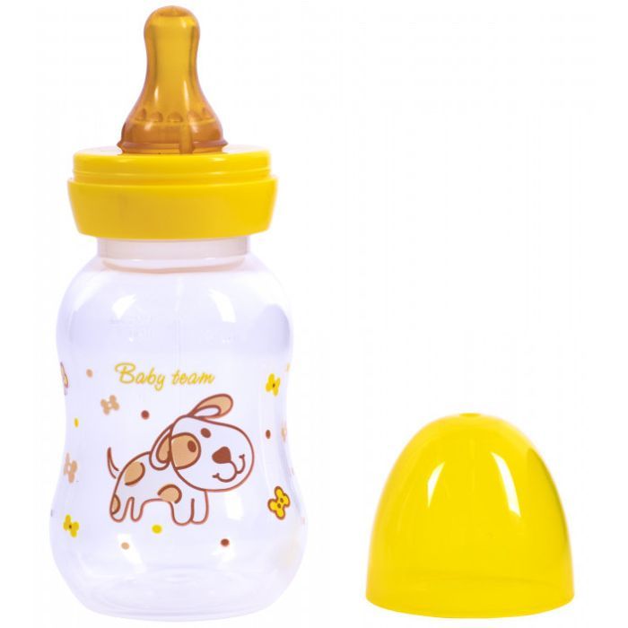 Бутылочка для кормления Baby Team с латексной соской Собачка, 125 мл (1300_собачка) изображение 2