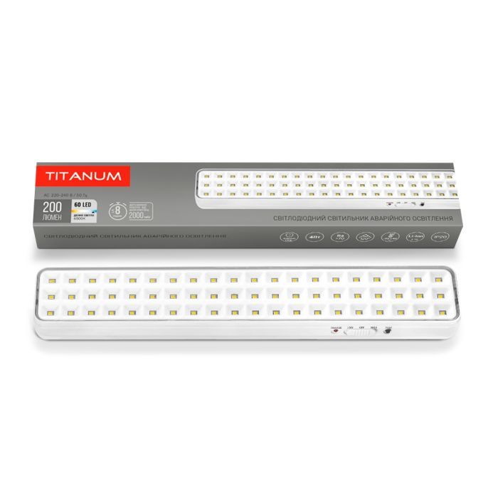 Світильник TITANUM LED аварійний 60 LED 6500K (TL-EM1108) зображення 3