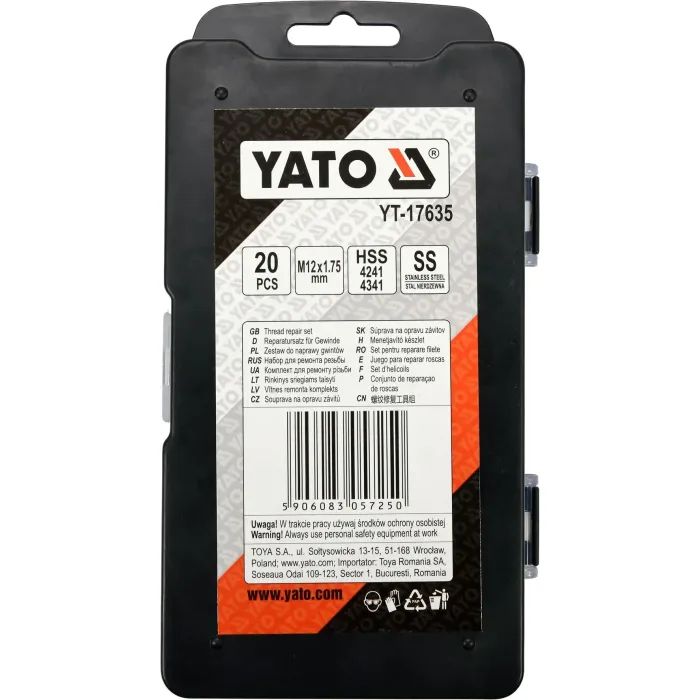 Набор инструментов Yato для ремонта резьбы M12x1,75 (YT-17635) изображение 3