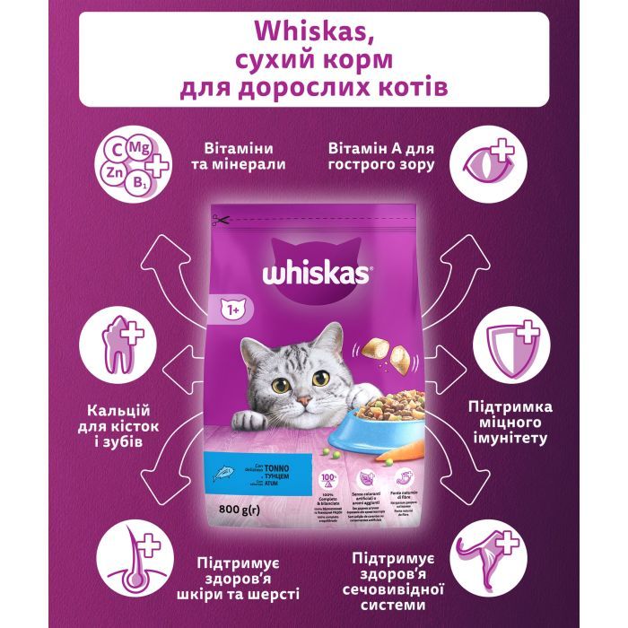 Сухой корм для кошек Whiskas с тунцем 800 г (5900951305269) изображение 2