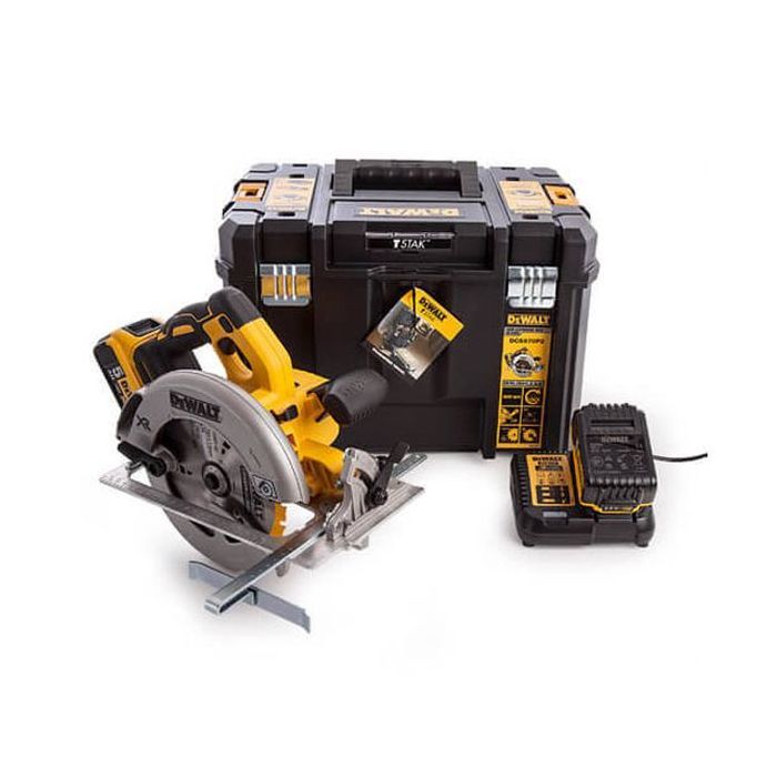 Дискова пила DeWALT 18В XR Li-Ion, диск 184х16 мм, 3.6 кг, 2x5Ah, кейс TSTAK (DCS570P2) зображення 4