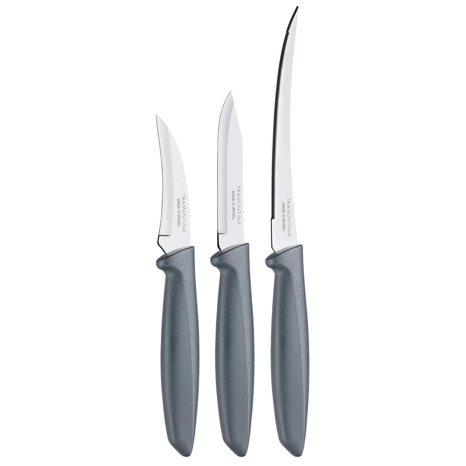 Набір ножів Tramontina Plenus Grey 3 предмети (23498/612)