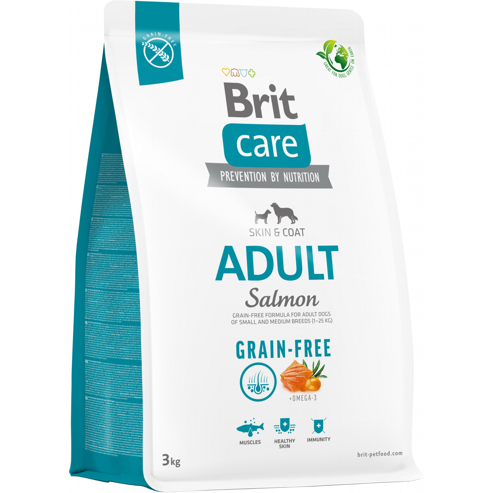 Сухой корм для собак Brit Care Dog Grain-free Adult для малых и средних пород с лососем 12 кг (8595602558834)