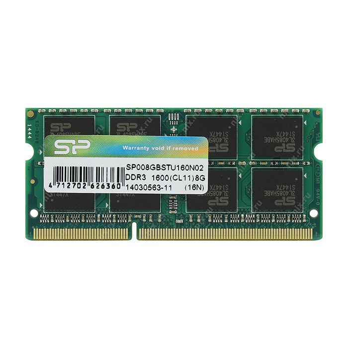 Модуль памяти для ноутбука SoDIMM DDR3 8GB 1600 MHz Silicon Power (SP008GBSTU160N02)