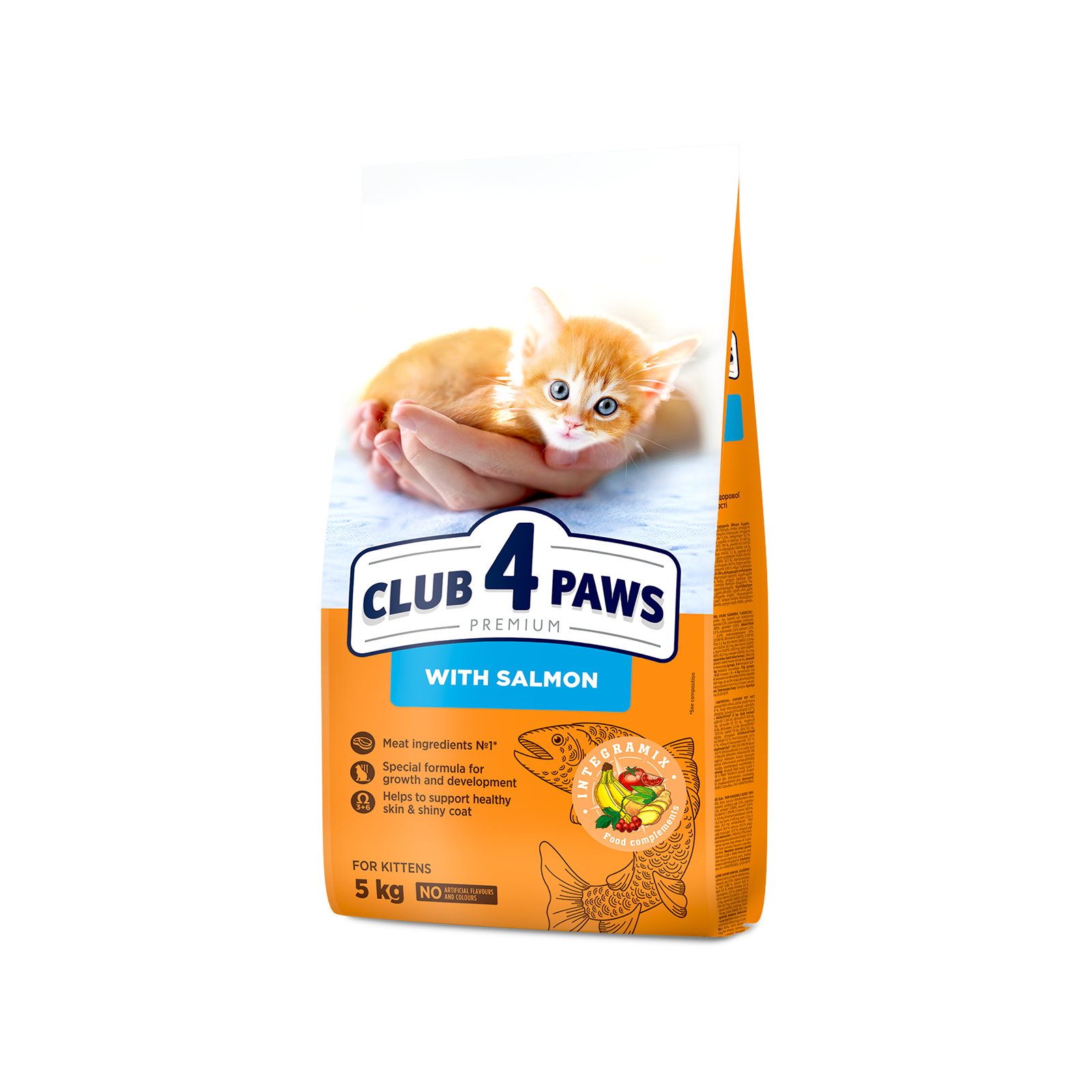 Сухий корм для кішок Club 4 Paws Premium для кошенят з лососем 5 кг (4820215369480)
