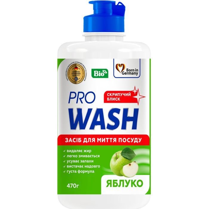 Средство для ручного мытья посуды Pro Wash Яблоко 470 г (4260637723895)