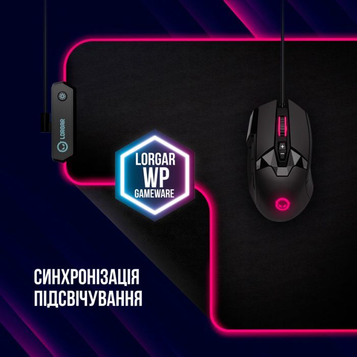 Коврик для мышки Lorgar Steller 919 RGB USB Black (LRG-GMP919) изображение 10