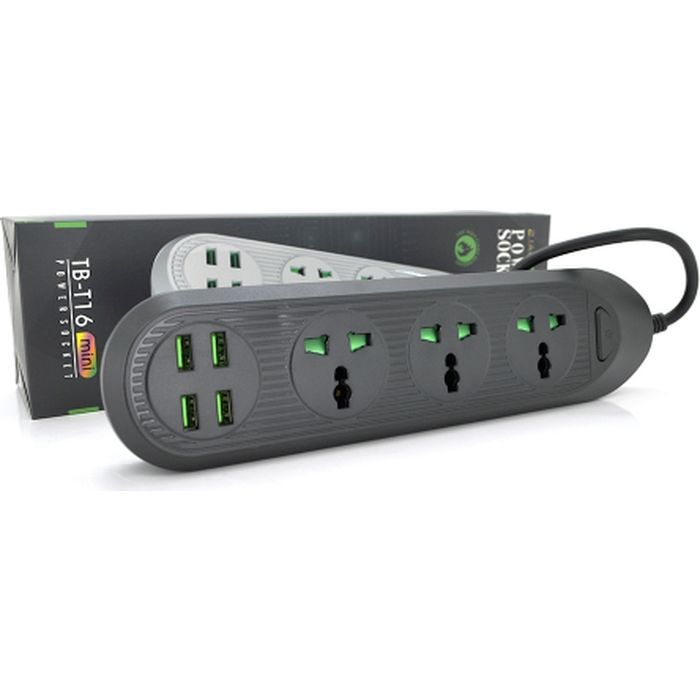 Сетевой фильтр питания Voltronic TВ-Т16mini, 3роз, 4*USB Black (ТВ-Т16mini-Black) изображение 2