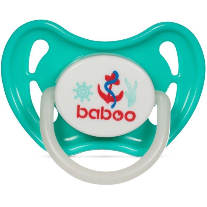 Пустышка Baboo Marine силиконовая, светящаяся в темноте, 0+ (зеленая) (5-029)