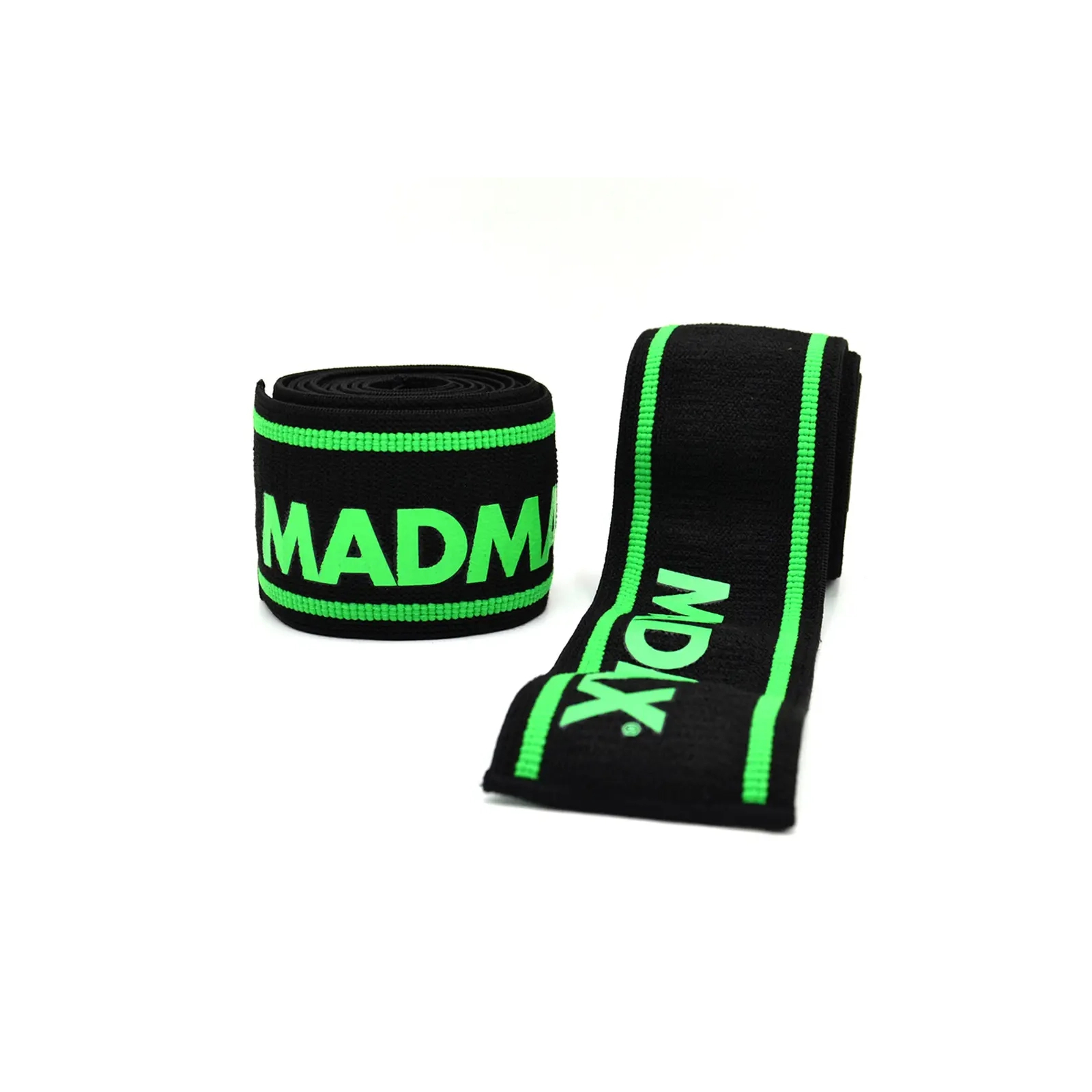 Бинт для спорта MadMax MFA-299 для колін Non slide slip knee wraps 2.0m Black/Green (MFA-299-U) изображение 3