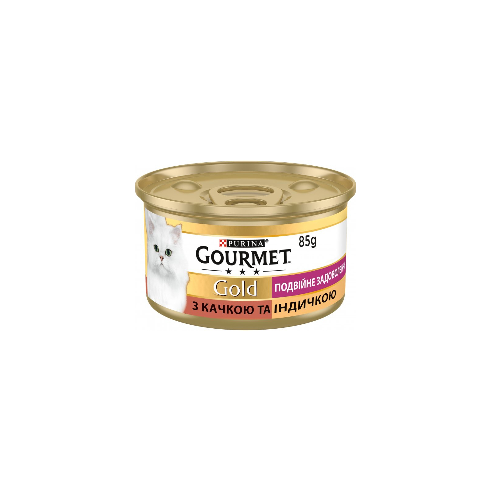 Вологий корм для кішок Purina Gourmet Gold. Подвійне задоволення з качкою та індичкою 85г (7613031381050)
