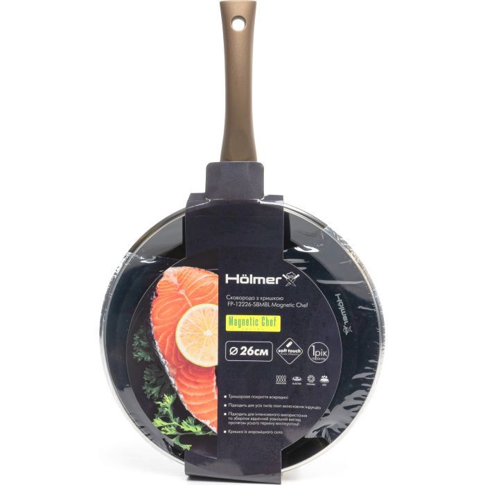 Сковорода Hölmer Magnetic Chef з кришкою 26 см (FP-12226-SBMBL Magnetic Chef) зображення 8
