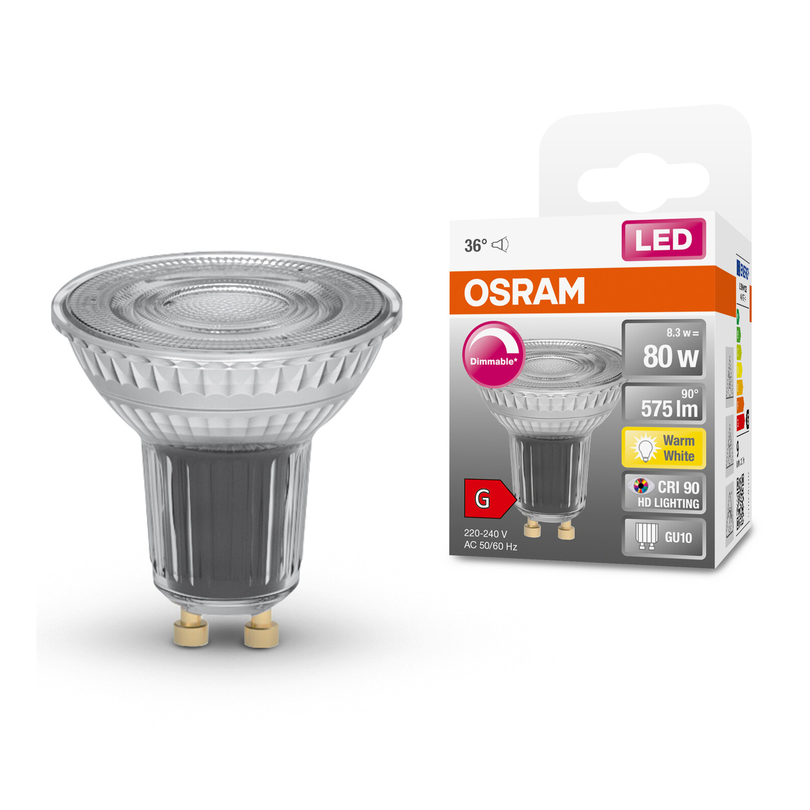 Лампочка Osram LED PAR16 DIM 80 36 8,3W/927 230V GU10 (4058075433663) зображення 4