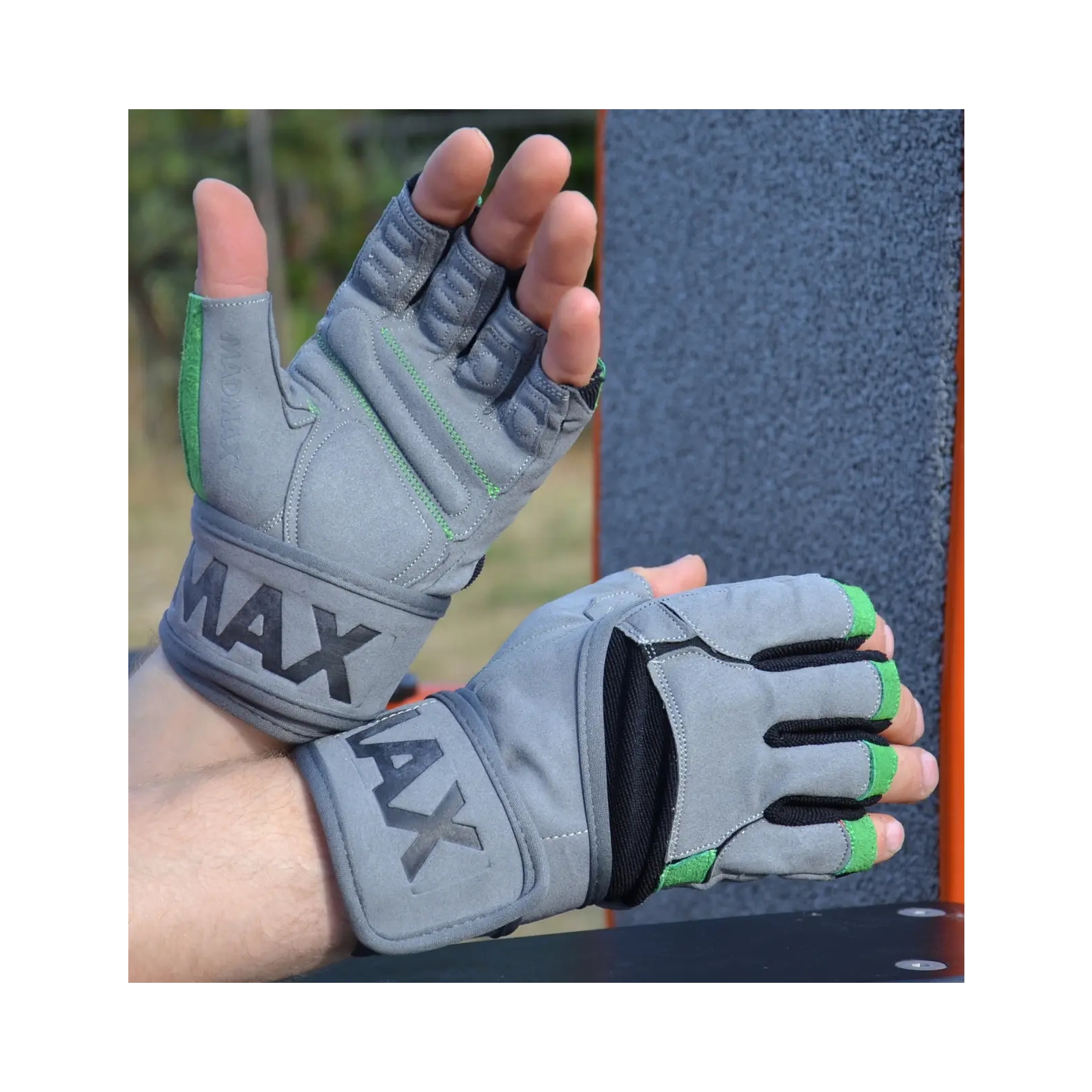 Перчатки для фитнеса MadMax MFG-860 Wild Grey/Green M (MFG-860_M) изображение 5