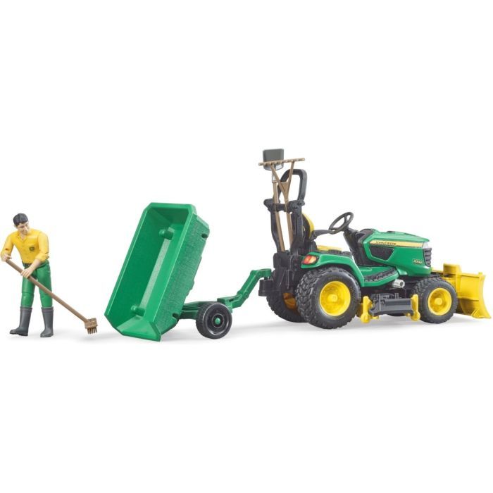 Спецтехника Bruder садовый трактор John Deere с прицепом и фигуркой садовода (62104) изображение 6