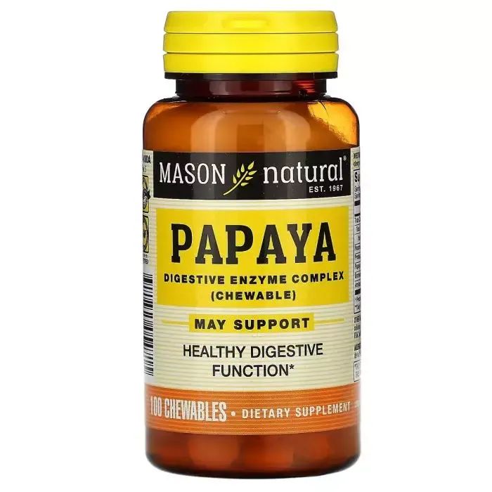 Витаминно-минеральный комплекс Mason Natural Папайя, комплекс пищеварительных ферментов, Papaya, Digestive (MAV-05471)