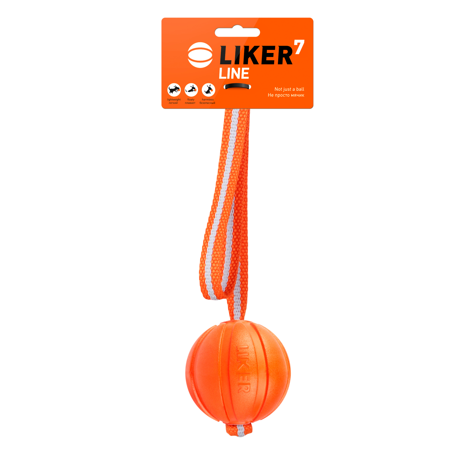 Игрушка для собак Liker Line Мячик с лентой 7 см (6287)