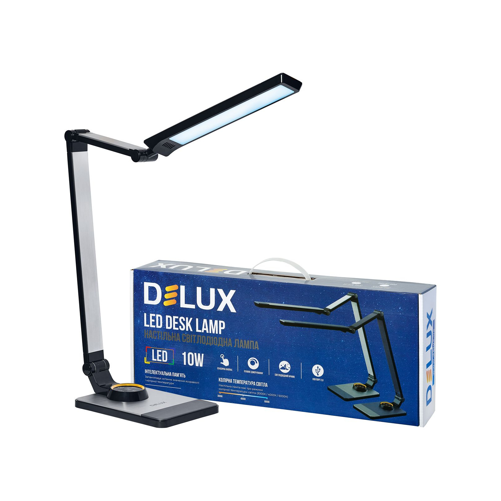 Настільна лампа Delux TF-520 10 Вт LED 3000K-4000K-6000K (90021196 90018130) зображення 3