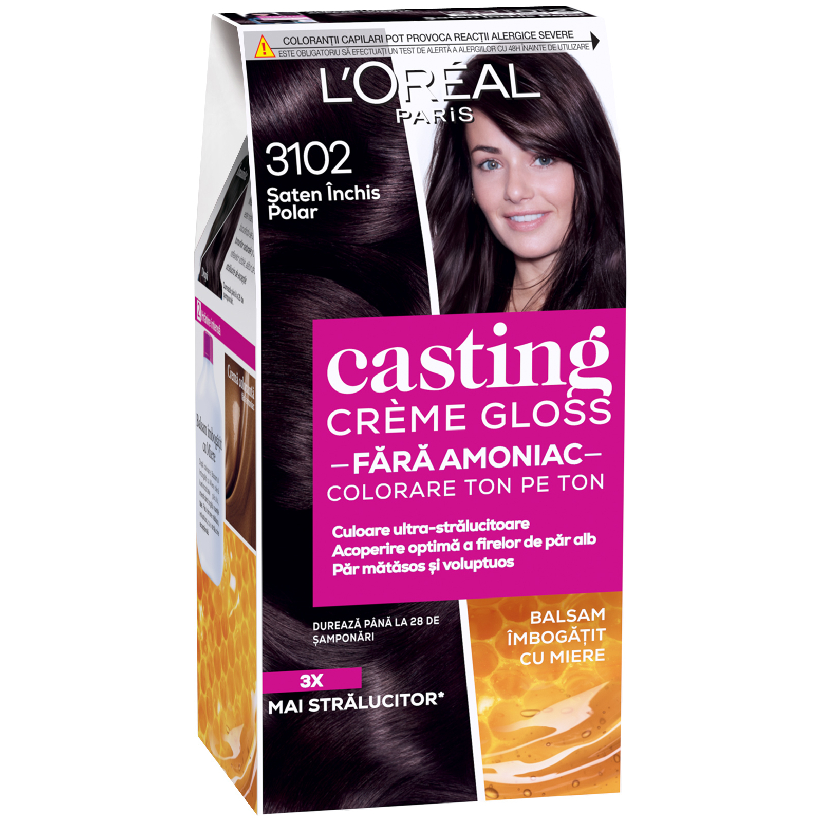 Краска для волос L'Oreal Paris Casting Creme Gloss 3102 - Холодный темно-каштановый 120 мл (3600523806928)