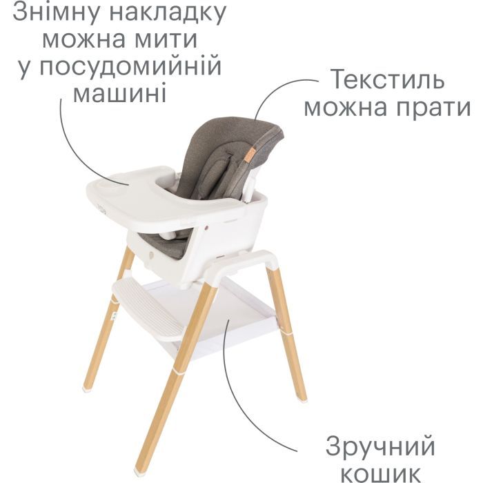 Стілець для годування Tutti Bambini 7 в 1 Nova білий (611010/3511) зображення 3