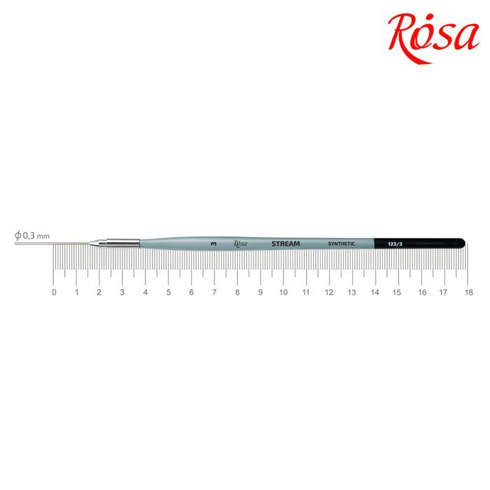 Пензлик для малювання Rosa Синтетика кругла, лайнер, STREAM 123/3, № 3 (4823098517337)